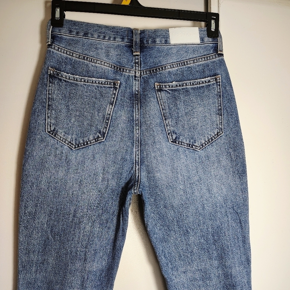 Pistola High-rise Straight Light Blue Distressed Ripped Women's Jeans sz 27/28. - Picture 8 of 16